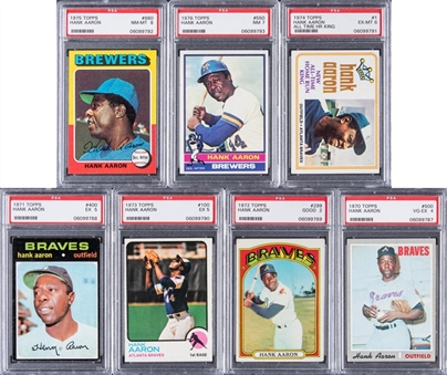 1970-76 Topps Hank Aaron PSA-Graded Collection (7 Different) 